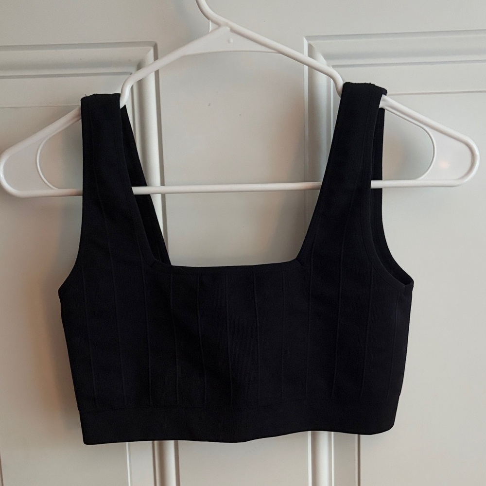 Spiritual Gangster Black Square-Neck Bra